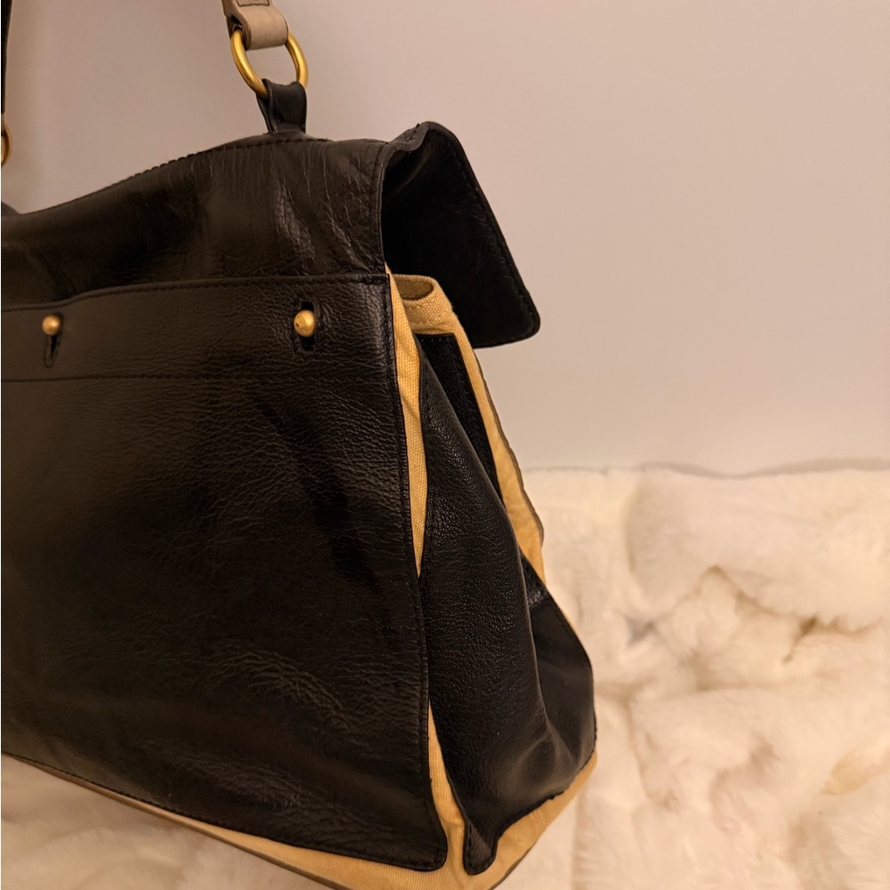 Yves Saint Laurent Black and Tan Satchel - Picture 5 of 15